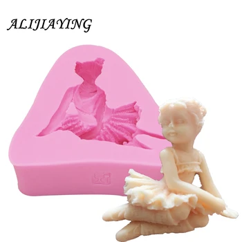 1buc 3D Angel dans Fată Zână Floare Fondant de Ciocolata Mucegai Silicon Pentru Decorare Tort Instrumente de Săpun Lumânare Mucegai D0152