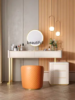 Dormitor Dulap Post-Modern În Stil Italian De Depozitare Integrat Masă De Machiaj De Lux Lumina Masa De Toaleta