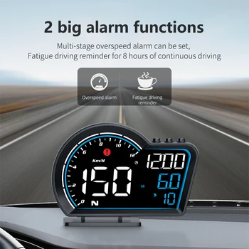 Hud Head Up Display Auto Digital Car GPS Vitezometrul contorul de parcurs Depășirea vitezei de Alarmă Oboseala de Conducere Alarma Auto Accsesories Electronice