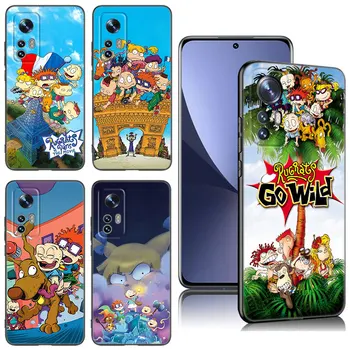 Desene animate-Rugrat Anime Telefon Caz Pentru Xiaomi Mi SE 8 9 10 10T 11 12 13 Lite 9T 11T 12S 12T 13T Pro 5G 11i 12X Negru cu Capac de Silicon