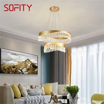 SOFITY Candelabru Lampă de Pandantiv Postmodern Aur Casa de Lux cu LED corpuri de iluminat pentru Living Sala de Mese