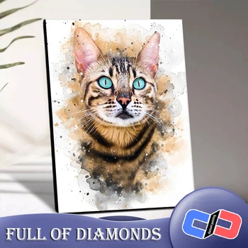 100% Pătrate sau Rotunde dianmot Arta 3D Diamond Pictura Burghiu Plin de Pisică Diamond Mozaic Animale Broderie Decor Acasă New Sosire Vânzare