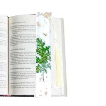 Rășină Marcaj Rășină Transparentă Florale, Semne De Carte Clare Semne De Carte Pentru Femei Lucrate Manual Din Flori Uscate De Rășină Marcaje Cu Ciucuri