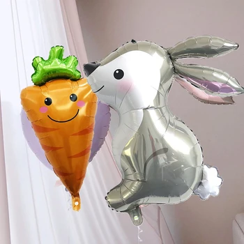 Decoratiuni De Paste Iepurasul Baloane Iepure Morcov Pui Folie Ballon Paști Petrecere Copil De Dus Pentru Copii De Ziua Decor Consumabile