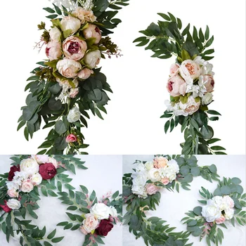 2 buc Set Nunta Arcada Flori Aranjament Flori Artificiale Set Trandafir Bujor Oaspete de Nunta de Nunta Decor Fundal pentru Perete Decor