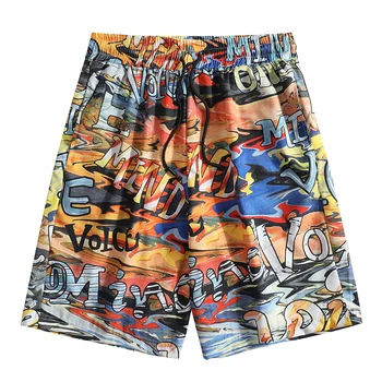 Pantaloni scurți de Vară pentru Bărbați pantaloni Scurți de Plajă Subțire Vacanță în Hawaii Casual pantaloni Scurți Graffiti Model de Moda