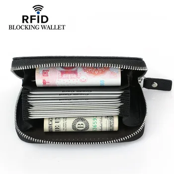 Fibra de Carbon mai Multe Sloturi de Card Titular de Buzunar Portofelul RFID Blocarea Cardului de Credit Organizator Carte de vizită Titular Femei Bărbați Pungi