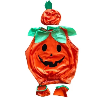 Noi Copilul Fără Mâneci Romper Portocaliu 100% Poliester Copii Copii Costum De Halloween Dovleac Dress Up Pentru 2023