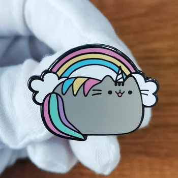Rainbow Unicorn Cat Email Pin Caticorn, un mitic, meowgical animal din basme și fabule așteaptă!