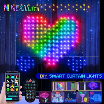 RGB Inteligent Fereastră Perdea de Lumini Șir, Vis Schimbare de Culoare Zână Garland, App de la Distanță a CONDUS Lumina de Crăciun Decor Nunta