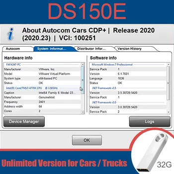 Autocoms 2020.23 Licență Gratuită instrument de Diagnosticare Auto OBD2 scanner de Cod de scanare Gratuit Instala Pe mai Multe Computere trimite 32GB USB
