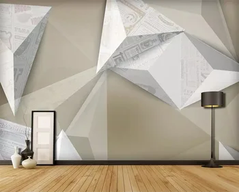 beibehang Personalizat Mari Wallpaper 3d Stil Industrial Stereo Geometrie Creative Rezumat Ziarul Retro Fundal de hârtie de Perete