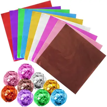 100 buc Culoare Aurie folie de aluminiu Bomboane de biscuiti cu Ciocolata tin hârtie de ambalaj DIY Metal ștanțare cadou ambarcațiuni de hârtie de ambalaj