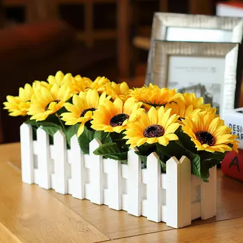 50 80cm flori Artificiale Set gard de Lemn de Floarea-soarelui Hotel speciale decorative florale de afișare